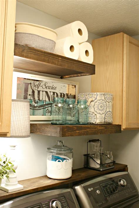 When i installed the shiplap in this space i ripped it out since i knew that i eventually wanted some chunky floating shelves there instead. LG Washer and Dryer Review (Four Years Later) from Thrifty ...