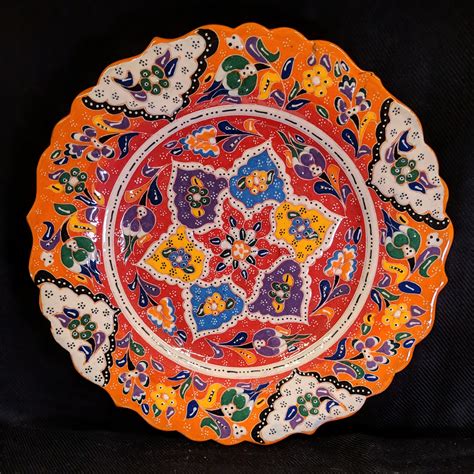 Hand Painted Turkish Iznik Floral Pattern Inch Ceramic Plate