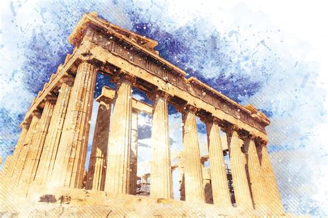 Download Art Painting Parthenon Royalty Free Stock Illustration Image