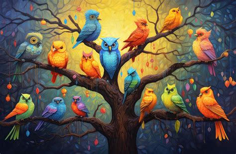 Enchanted Owls Painting By Sarah Bloom Fine Art America