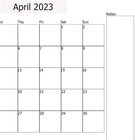 April 2023 Calendar Printable April Calender 2023 April Etsy