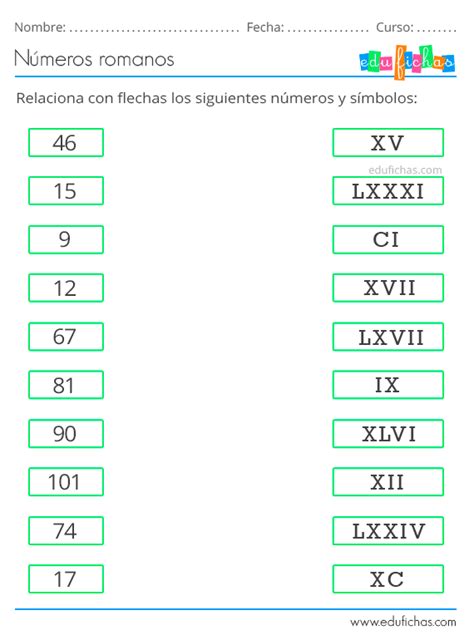 Números Romanos Para Niños Ejercicios Y Cuaderno Pdf Year 5 Maths