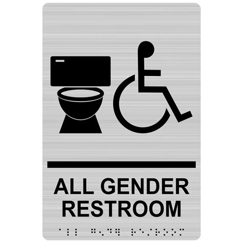 Portrait Ada All Gender Restroom Sign Rre Blkonbrslvr