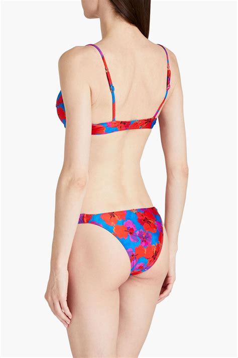 Vix Paula Hermanny Knotted Floral Print Triangle Bikini Top The Outnet