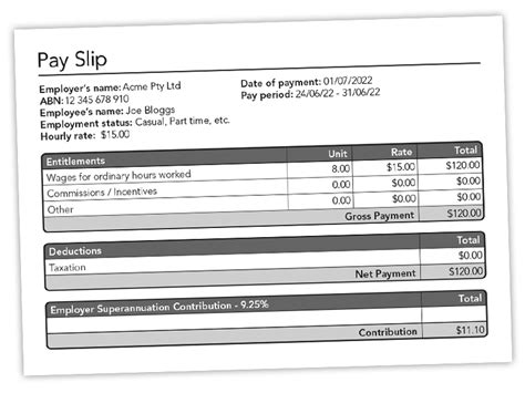 free australian payslip template download riset