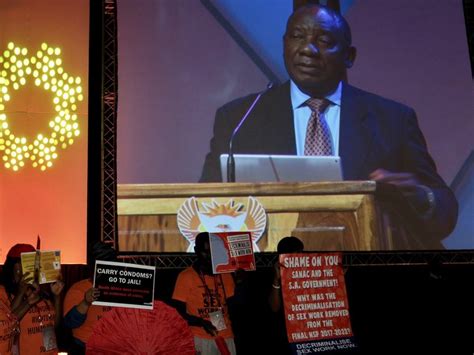 Sex Workers Demonstrate During Cyril Ramaphosas Speech South Africa