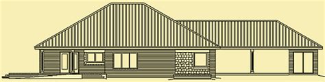 Plans For A 1 Story House With A Hipped Roof And An Open Plan