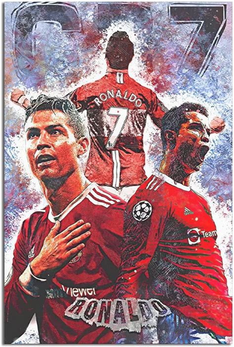 Póster De Estrella De Fútbol Deportivo Cristiano Ronaldo Cr7 En Lienzo