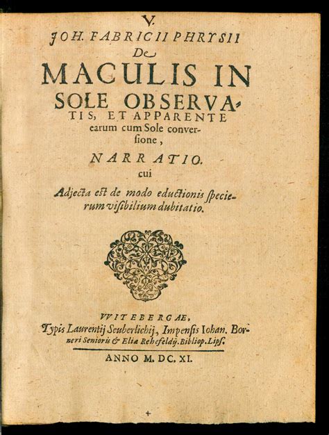 Johannes Fabricius (1587-1616) | High Altitude Observatory