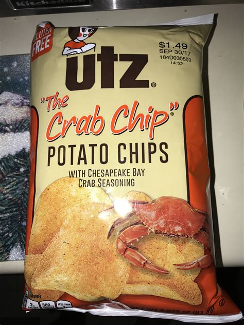 Utz The Crab Chip Potato Chips With Chesapeake Bay Crab Seasoning
