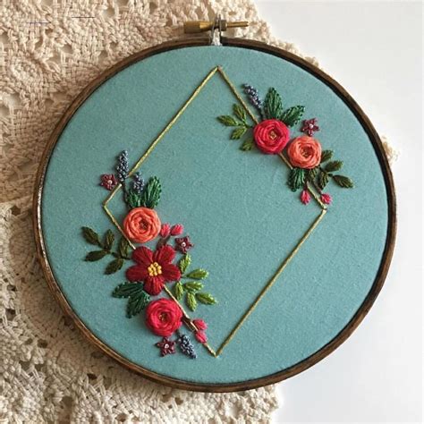 Floralembroidery Embroidery Hoop Decor Flower Embroidery Designs