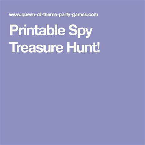 Printable Spy Treasure Hunt Treasure Hunt Spy Youth Ministry Games