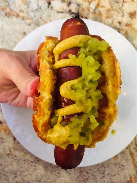 Sprinkle cheese on the top. Corndog Chaffle | Recipe | Recipes, Food, Low carb