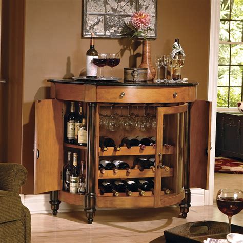 A Cabinet With Wine Glasses And Bottles In It