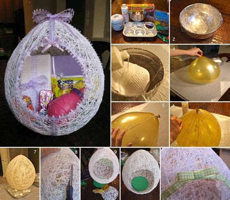 When designing an easter basket for or with a child, the basket must be cute, colorful, and functional (meaning it will hold tons. DIY Egg Shaped Easter String Basket