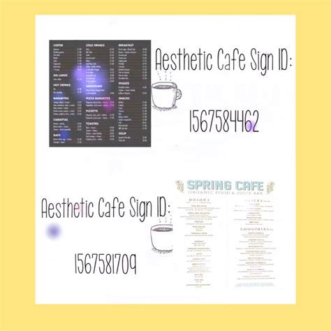 Roblox Cafe Decal Codes