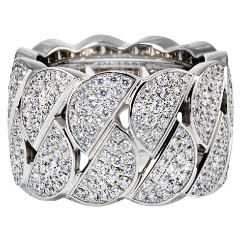 cartier paris diamond 18 karat white gold band ring for sale at 1stdibs
