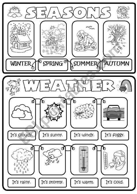 Seasons And Weather Esl Worksheet By Mada1