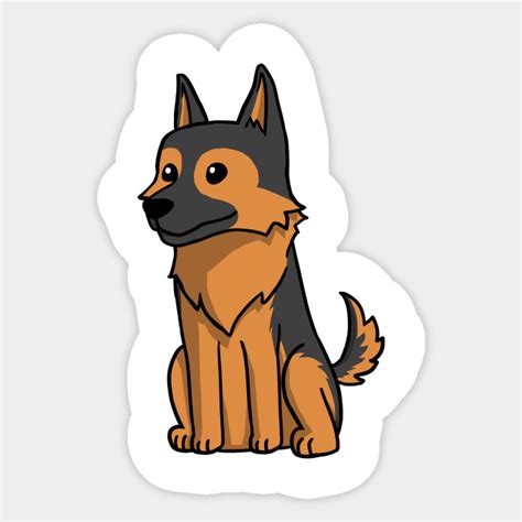 German Shepherd Cute Cartoon German Shepherd Sticker Teepublic