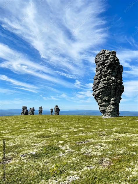 Stone Pillars Of Weathering On The Manpupuner Mountain Plateau In The