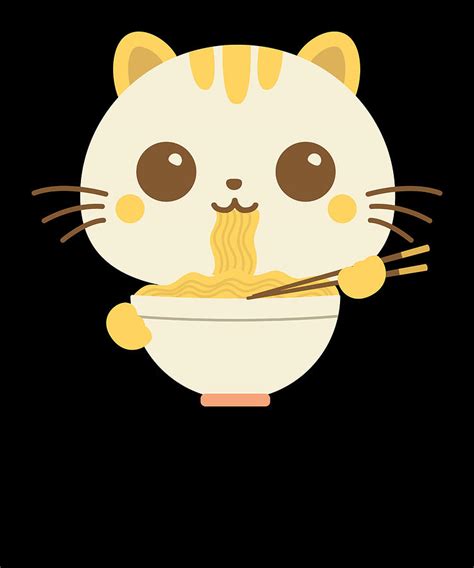 Ramen Cat Shirt Japanese Manga Anime T Neko Digital Art By Bi Nutz