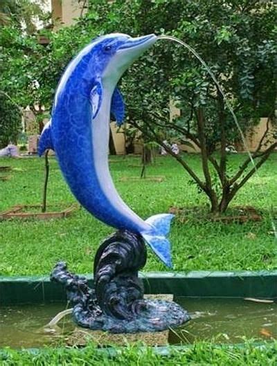 Dolphin Garden Spitter Statue Outdoor Statues Dolphins Dolphin Decor