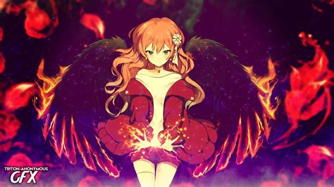 Anime Girl With Fire Wallpapers Wallpaper Cave