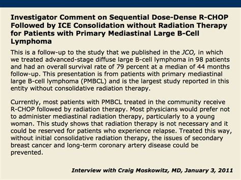 R Chop 14 Followed By Ice Consolidation Without Radiation Therapy For