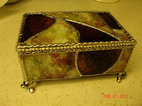 Hand Crafted Stained Glass Jewelry Box With Dividers By Artistic Stained Glass And More