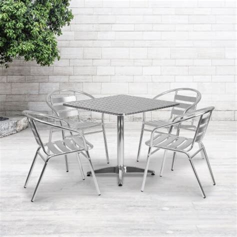 Flash Furniture 315 Square Aluminum Indooroutdoor Table W4 Slat