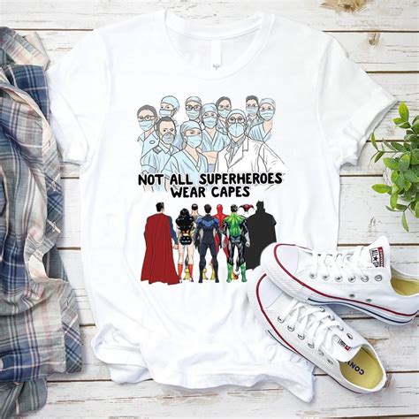 Not All Superheroes Wear Capes T Shirt Super Nurse Hero Etsy