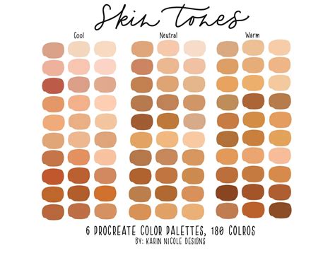 Skin Tones Procreate Color Palette For Ipad Palettes Etsy