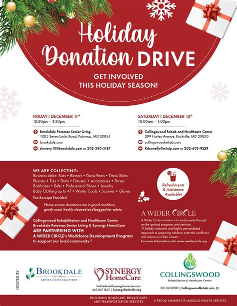 Holiday Donation Drive Collingswood Rehabilitation And Healthcare Center