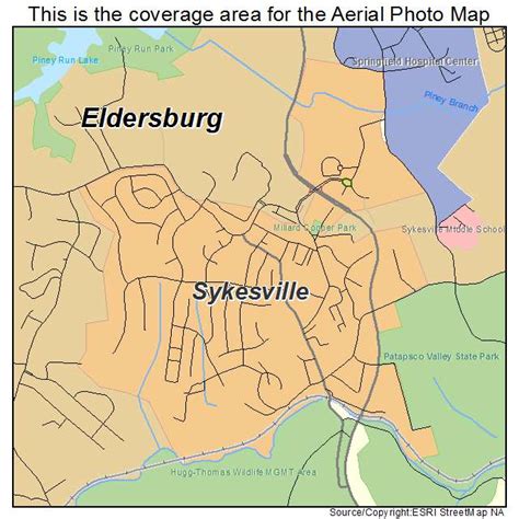 Aerial Photography Map Of Sykesville Md Maryland