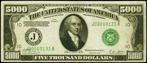 1928 $5000 Dollar Bill Federal Reserve Note|World Banknotes & Coins ...