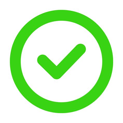 Green Check Mark Icon In Round Shape Design 17350135 Png