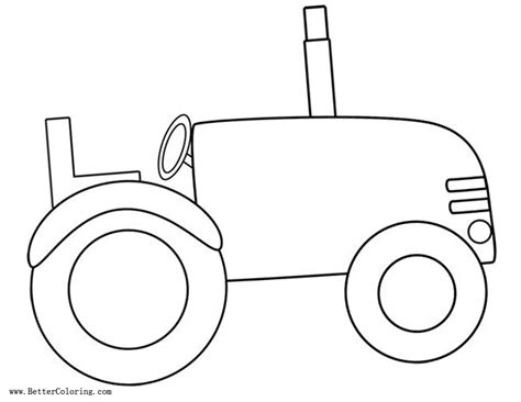 Tractor Coloring Pages Simple for Kids - Free Printable Coloring Pages