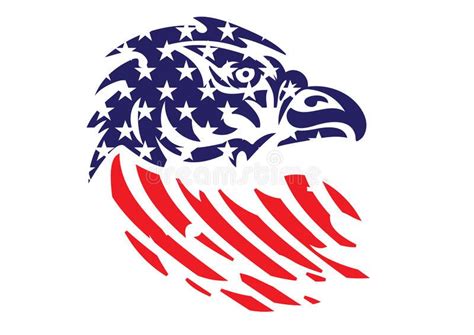 Usa Flag Patriotic Eagle Bald Hawk Head Vector Object Vector