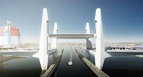 The bridge opens to maintain passage for vessels through a 30m wide navigation channel. Hisingsbron - Sting - Svenska Teknikingenjörer AB