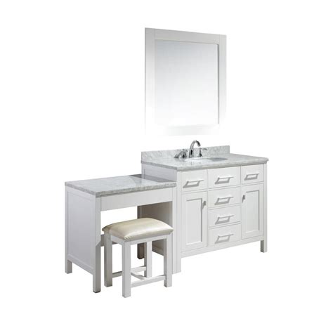 Single sink vanity cabinet, constructed with solid wood, provides a contemporary design perfect for any bathroom remodel. Design Element London 42 in. W x 22 in. D Vanity in White ...