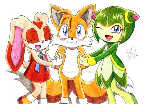 Adorable Fanart Of Tails With Cosmo And Cream Artist Miszcz90 Sonicthehedgehog