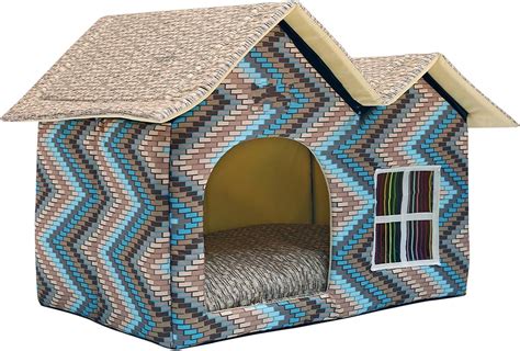 Wowowmeow Portable Pet Indoor Soft Dog House Bed Removable Cushion