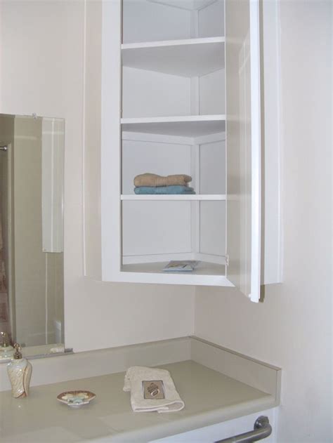 Bathroom wall cabinet, white bathroom wall mounted storage cabinet, over the toilet space saver storage cabinet with 2 door, open shelf and towels bar, 19.09 x 5.71 x 25.2 inches, white(white). Furniture Wall Mounted Bathroom Corner Cabinet With Shelf ...