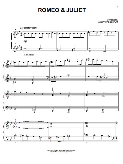 Romeo chords by top cats. Alexandre Desplat "Romeo & Juliet" Sheet Music Notes ...