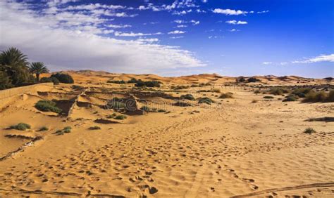 North Sahara Distant Desert Landscape Stock Photo Image Of Cloudscape