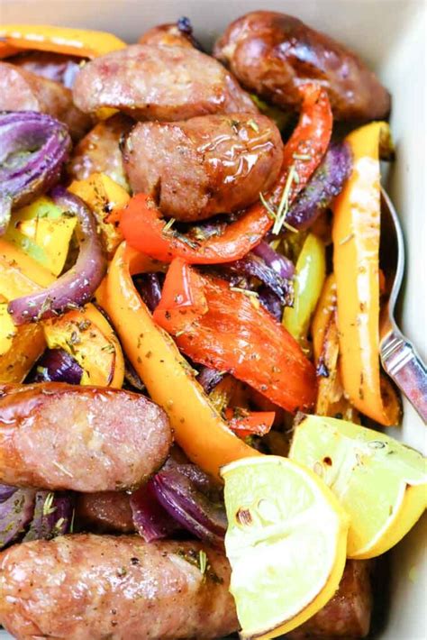 sausage and peppers in oven this easy sausage and peppers in oven recipe comes together