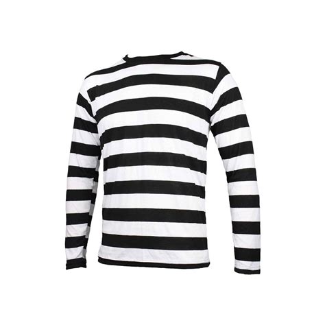 Mens Long Sleeve Black And White Striped Shirt Etsy