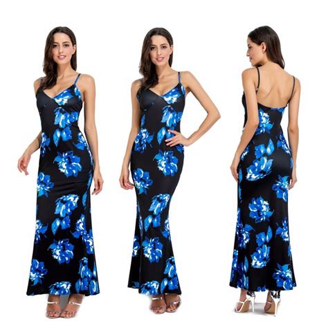 Explosion Models Sexy Women Slings Printed Dresses In Dresses From Womens Clothing On