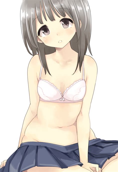 Safebooru 1girl Belly Black Eyes Black Hair Bra Breasts Head Tilt