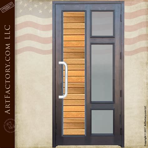 Contemporary Custom Front Door Solid Wood Door With Glass